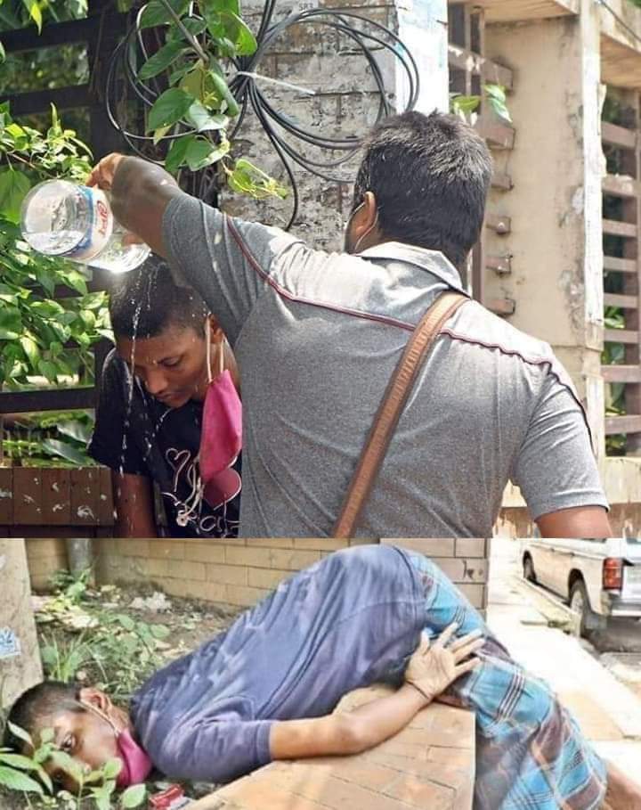 রবিবার দুপুরে মুগদা হাসপাতালে করোনার টেস্ট করাতে আসা ব্যক্তিদের ভীড়ের।
