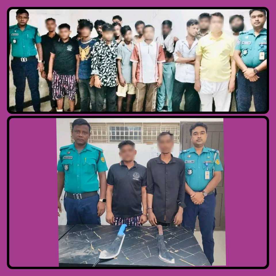 রাজধানী মোহাম্মদপুর থানা পুলিশ বিশেষ অভিযানে পাঠালি গ্রুপের দুই শীর্ষ সন্ত্রাসী ইয়াসিন ও শরীফসহ বিভিন্ন অপরাধে জড়িত আটক-১৬