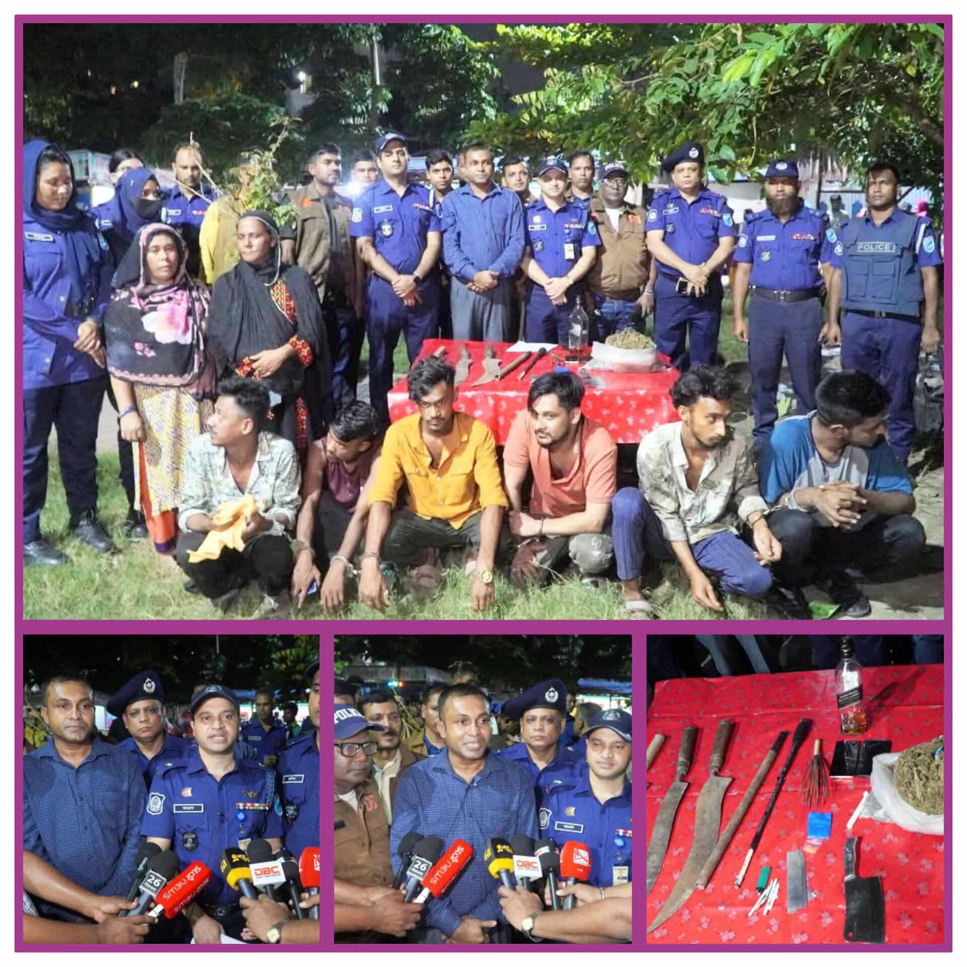 নারায়ণগঞ্জ সদর মডেল থানার জিমখানায় পুলিশ, সেনাবাহিনী ও নির্বাহী ম্যাজিস্ট্রেট এর সমন্বয়ে যৌথ বাহিনীর অভিযানে মাদক কারবারি আলম চাঁনসহ ২৪ জন গ্রেফতার।