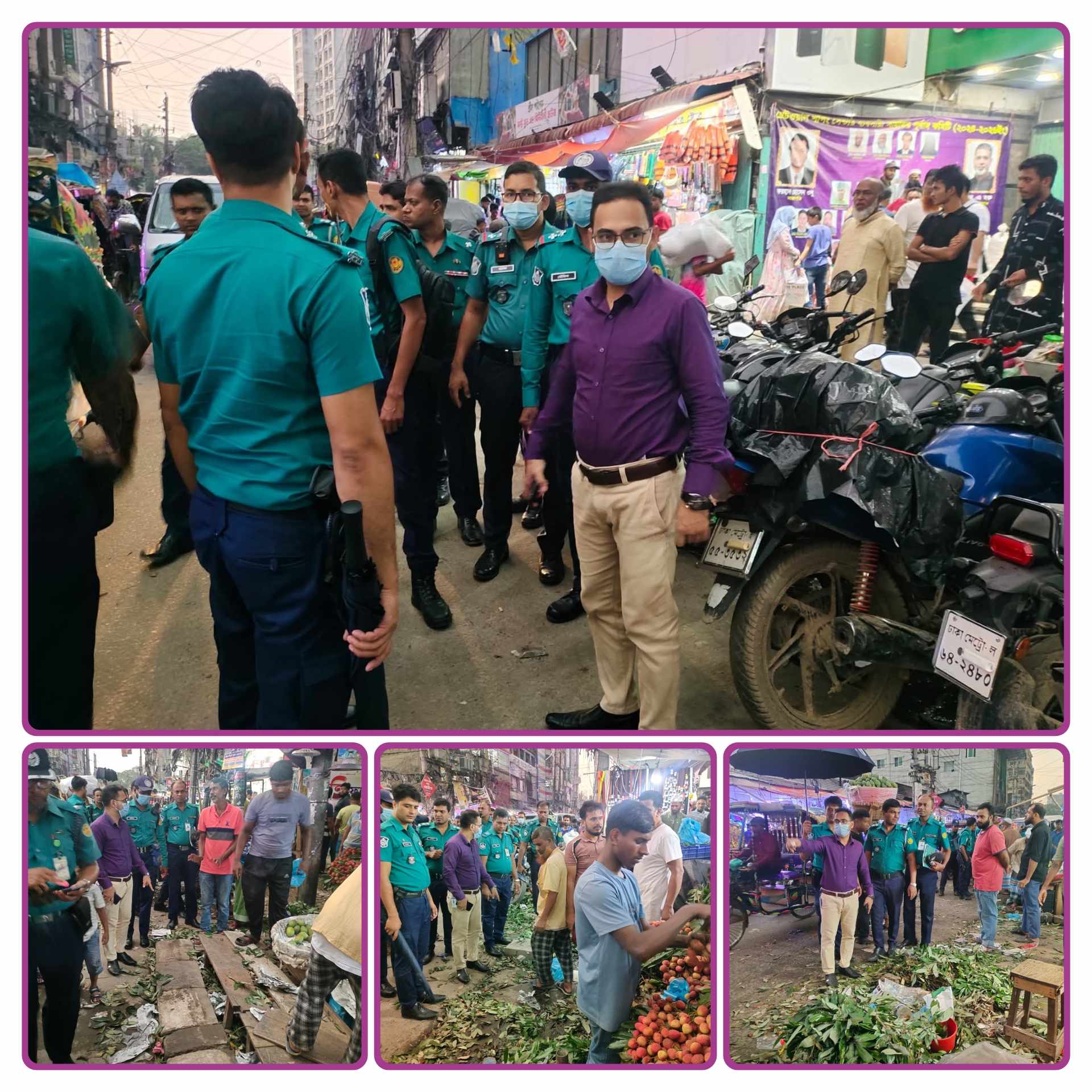 রাজধানী ঢাকা মেট্রোপলিটন পুলিশের বিশেষ অভিযানে বংশাল মোড়, তাঁতীবাজার ও সদরঘাট এলাকায় সড়ক পরিবহন আইন লঙ্ঘন:মামলা ৭ আটক-৬
